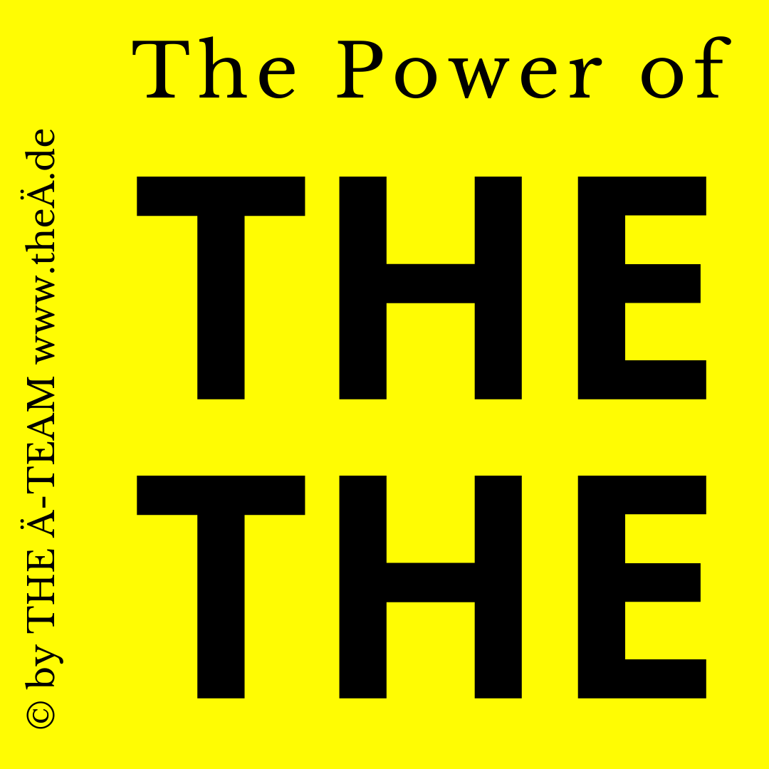 Bild The Power of THE THE in knallgelb mit schwarzer Schrift in THE LÄND Style