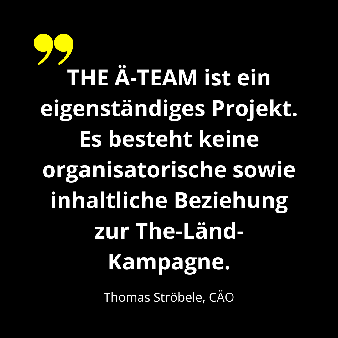 Zitat des CÄO von THE Ä-TEAM für ein eigenes Projekt. Es besteht keine organisatorische sowie inhaltliche Beziehung zur “The Länd”-Kampagne.